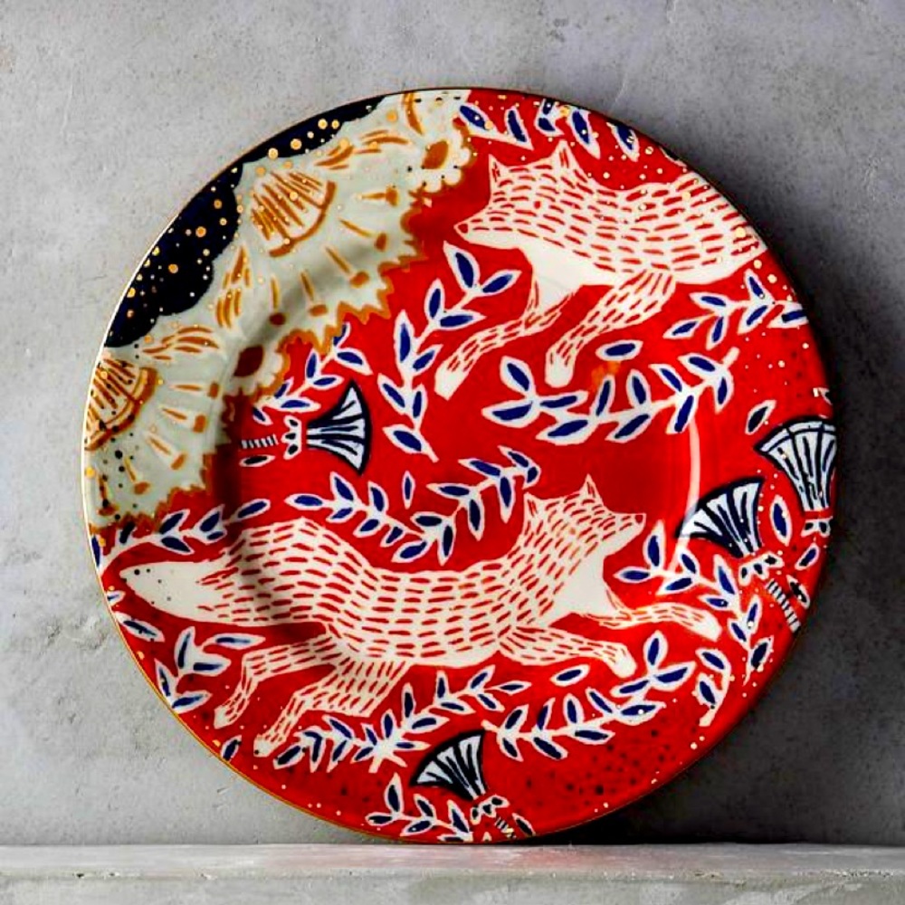 Anthropologie Pancha Fox bone china canapé dessert plate - Picture 1 of 7